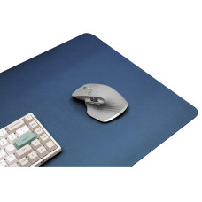 Dark Blue Desk Mat, Large Mouse Pad, Cute, 31.5 x 15.7 inches (80 x 40 cm), PU Leather, Keyboard Mat, Quiet, Stylish, Easy to Clean, Desk Mat, Office, Stain Resistant, Unisex, Computer Mat, Washable Surface, Easy to Clean, Color, Table Mat